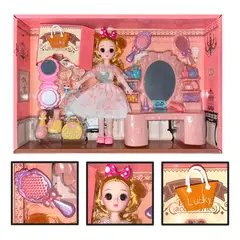IPLAY - Muñeca Fashion Doll Con Peinadora Y Accesorios Home Princess