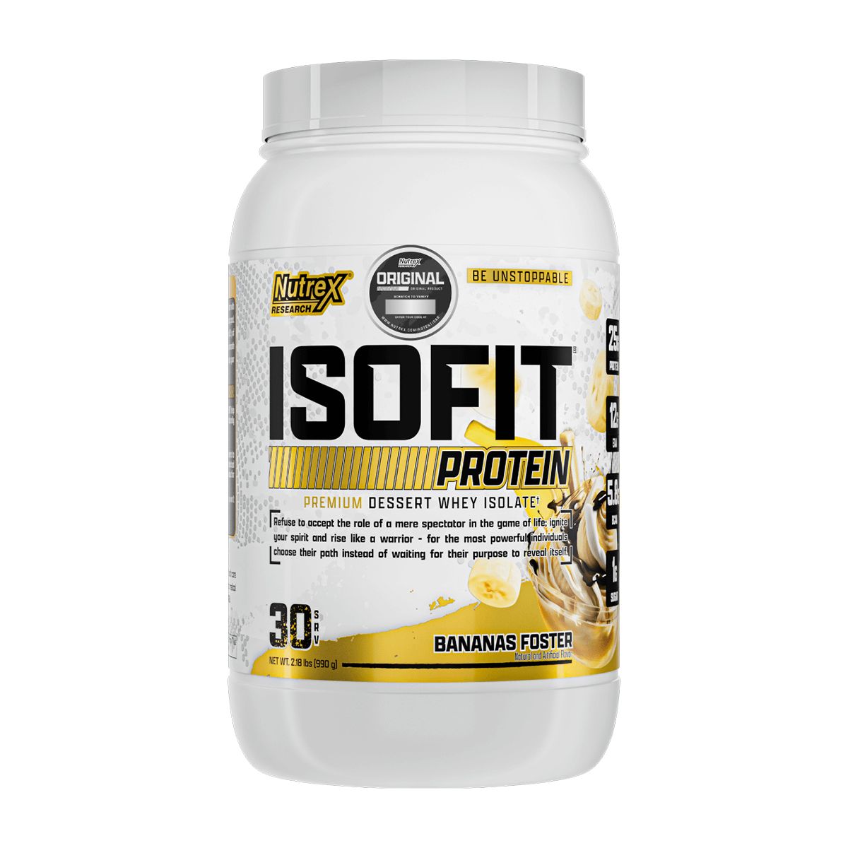 NUTREX RESEARCH - Isofit, Isolate Protein (2,3 Lb) - PLATANO