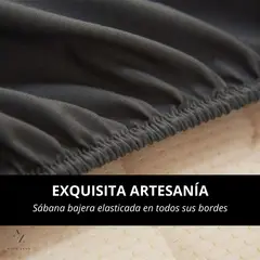 AZ AURAZEUS - Juego De Sabanas King + Fundas De Almohada Gris Hilos Aura Zeus