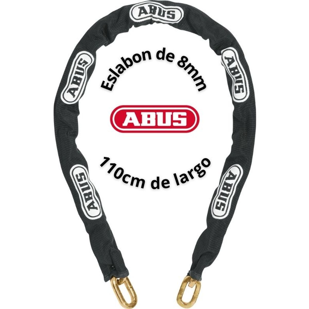 ABUS - Cadena Acero Serie 8KS 110cm Endurecido Alta Seguridad