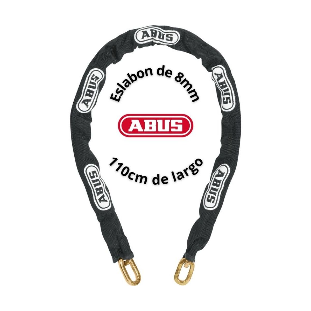 ABUS - Cadena Acero Serie 8KS 110cm Endurecido Alta Seguridad