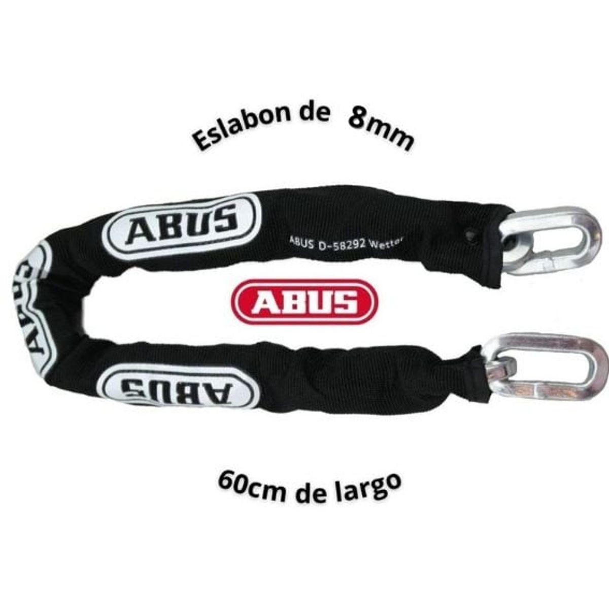 ABUS - Cadena Acero Serie 8KS 60cm Endurecido Alta Seguridad