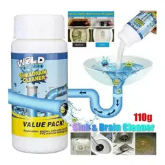 GENERICO - Potente Destapa Cañería Polvo Limpiador Pack De 3uni 110g