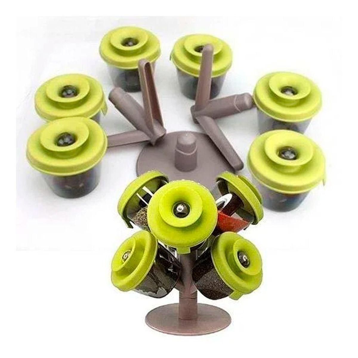 GENERICO - Set De Especieros En Forma De Árbol Con 6 Frascos Para Condimentos
