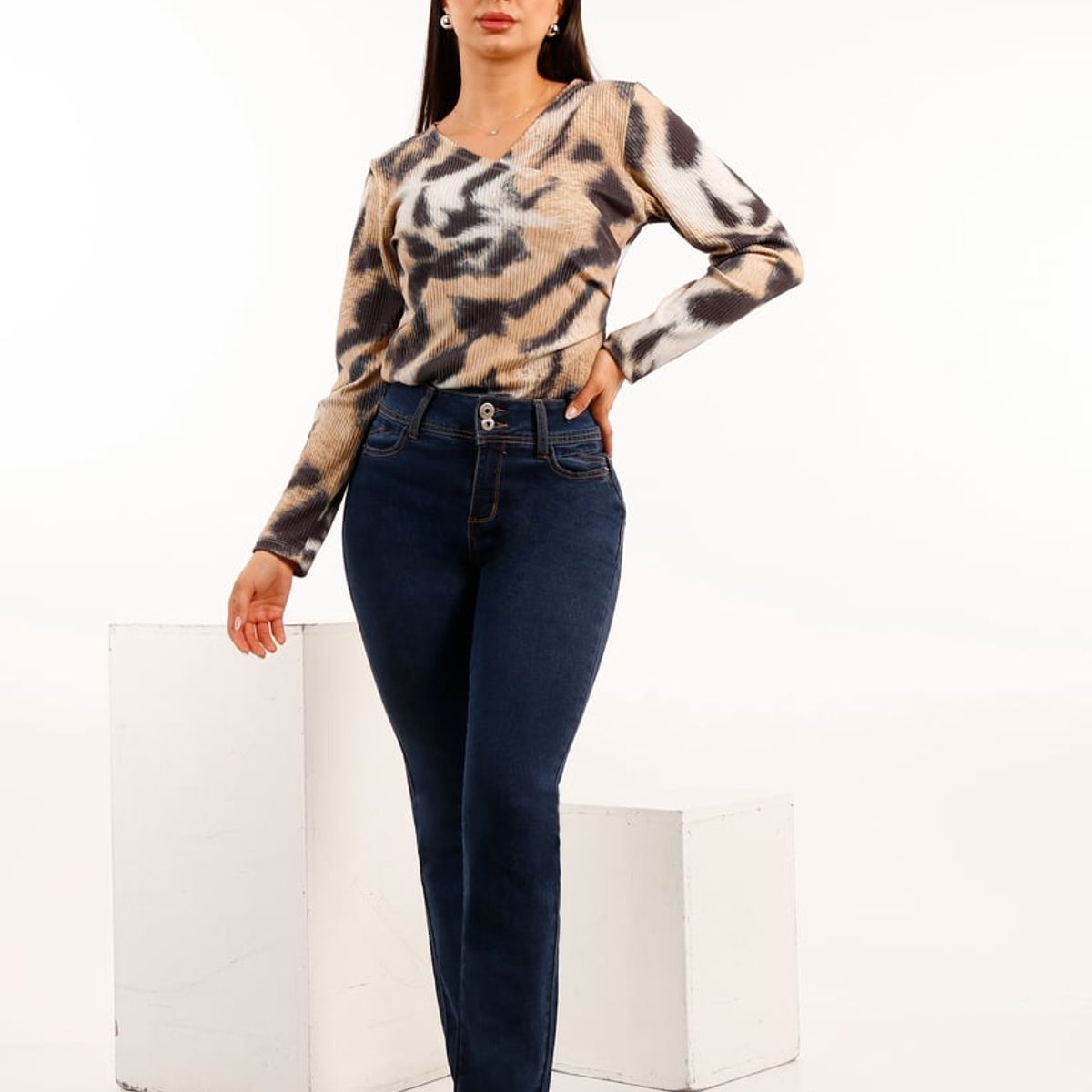 TENTATION - JEANS RECTO TA PUSH UP AZUL TENTATION