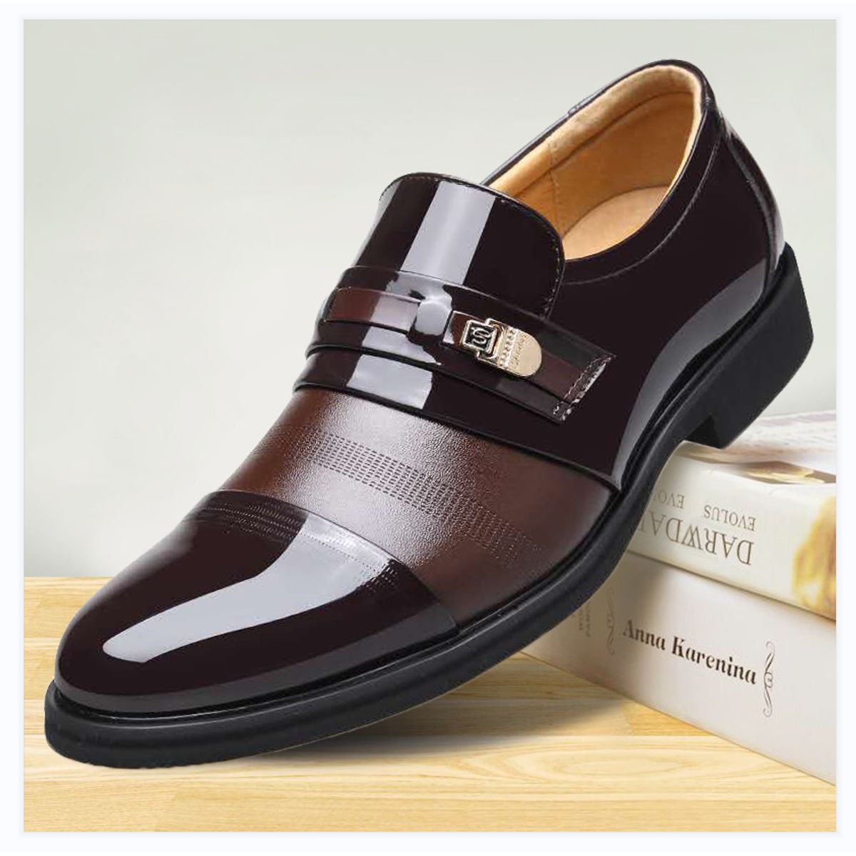TIOZONEY - zapatos de PU para hombre-Negro