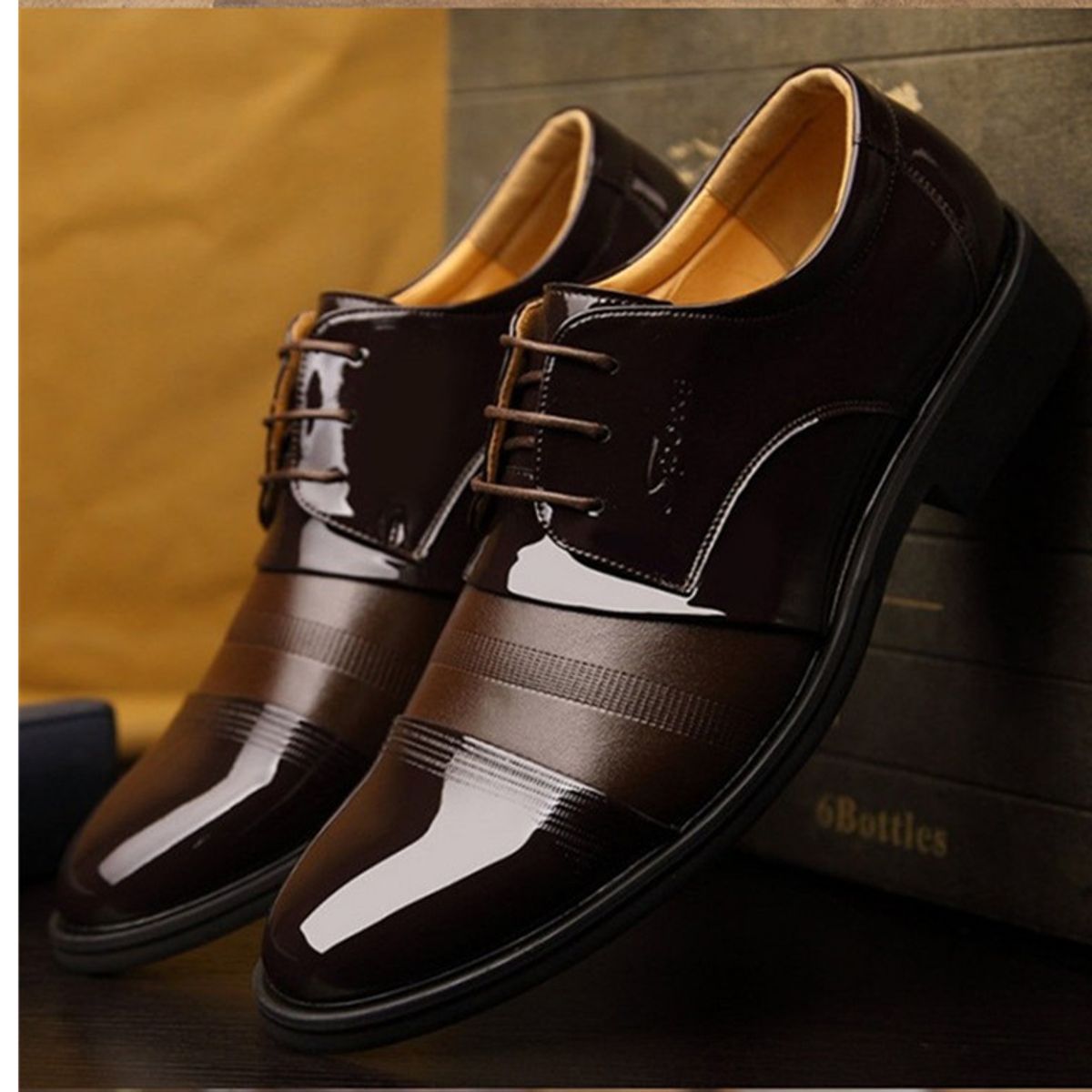 TIOZONEY - zapatos de PU para hombre-Negro