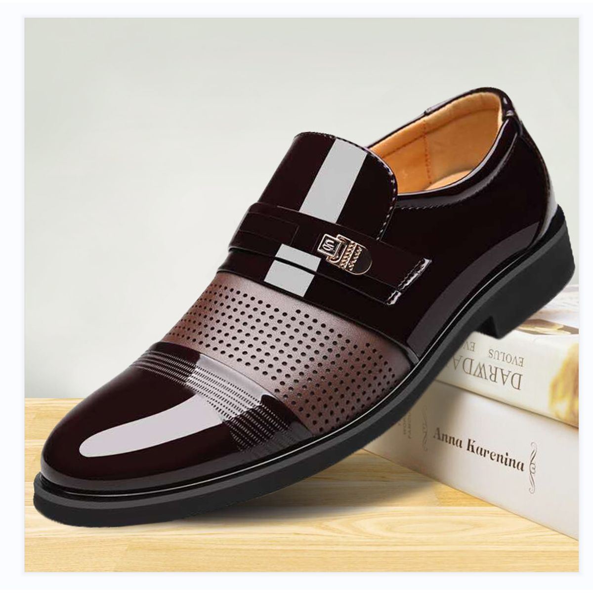 TIOZONEY - zapatos de PU para hombre-Negro.