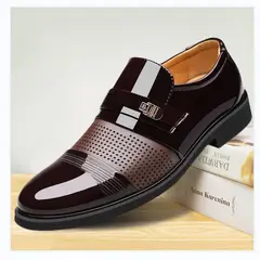 TIOZONEY - Zapatos de PU para hombre-Negro.