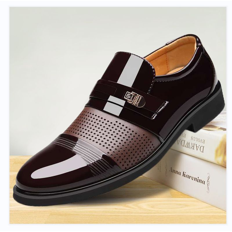 TIOZONEY - zapatos de PU para hombre-Negro.
