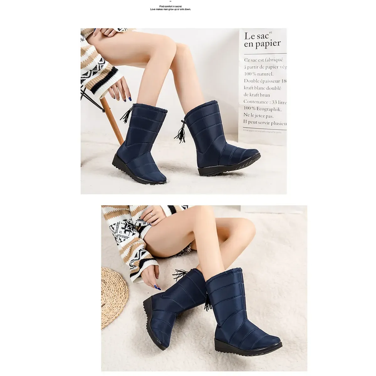 TIOZONEY - Bota Para Mujer