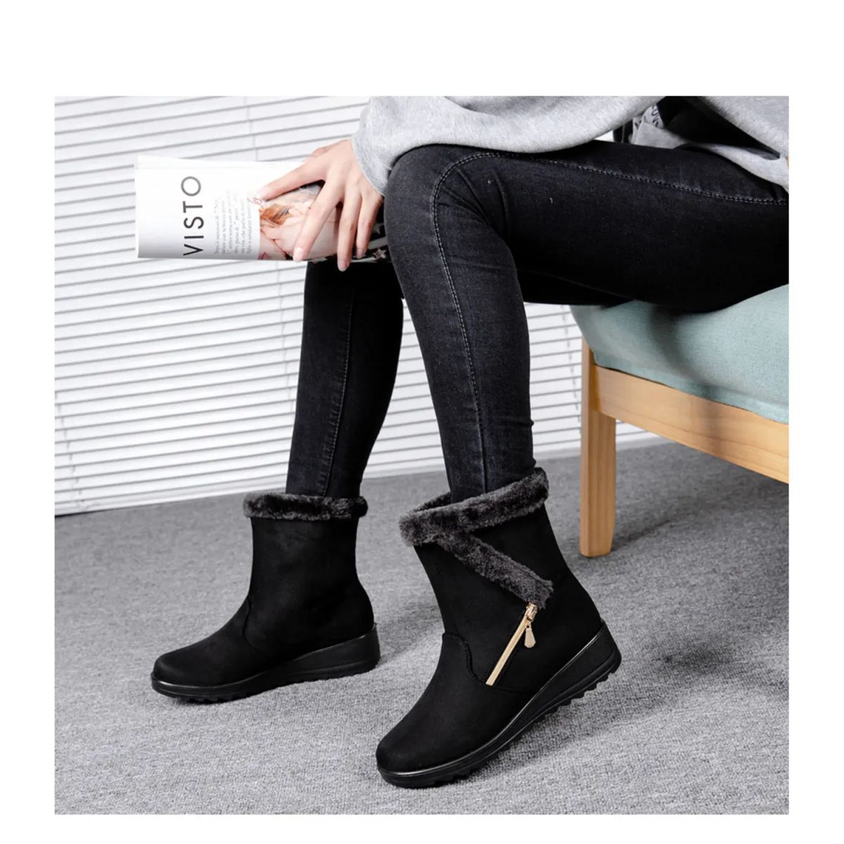 TIOZONEY - Bota Para Mujer