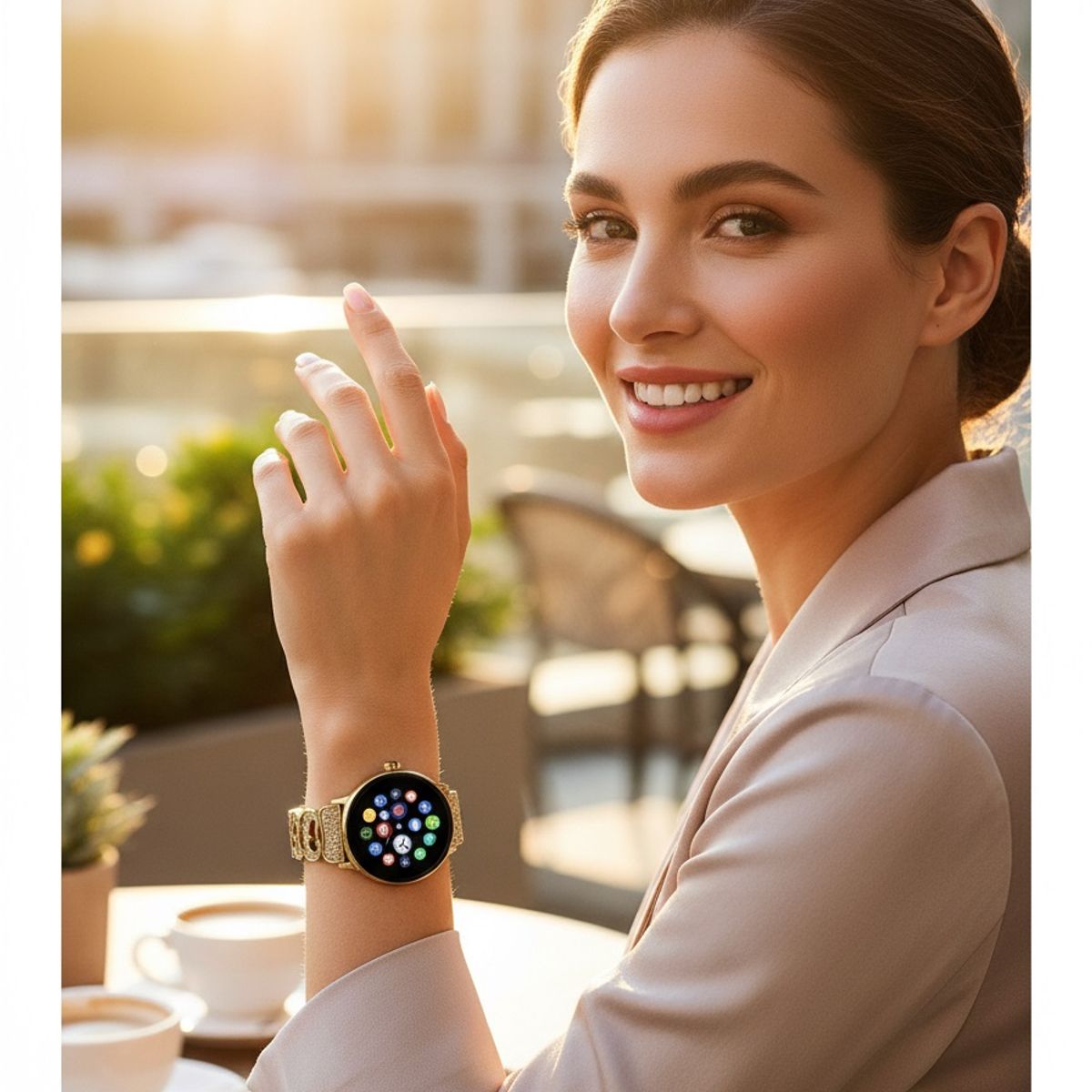 GENERICO - Smartwatch Femenino 2 en 1 Pantalla HD AMOLED Diseño de Alta Gama Notificaciones Salud Deporte