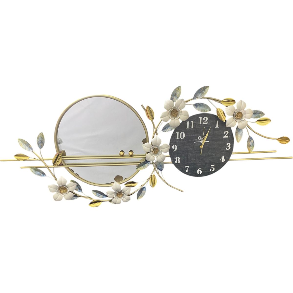 GENERICO - Reloj con Espejo Decorativo en Metal