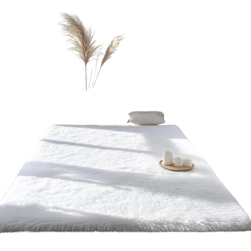 GENERICO - Alfombras Peludas Bajadas De Cama Sala O Living 200x240cm Blanco