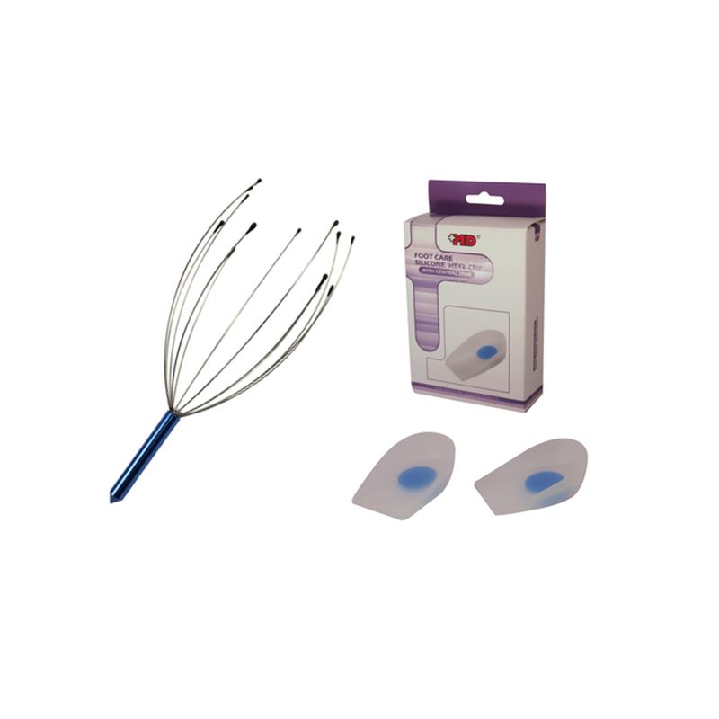 MAXCARE - Pack talonera silicona S + Masajeador de cabeza Maxcare MAXCARE