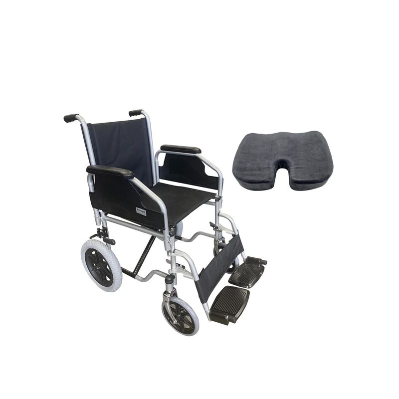 GLOMED - Pack Silla De Rueda Geriátrica Ultra + Cojín Ergonometrico GLOMED