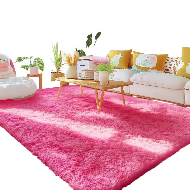 GENERICO - Alfombras Peludas Bajadas De Cama Sala O Living 200x240cm Fucsia