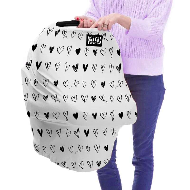 GENERICO - Protector Multiuso 5 en 1 BabyMuu Corazones Negros