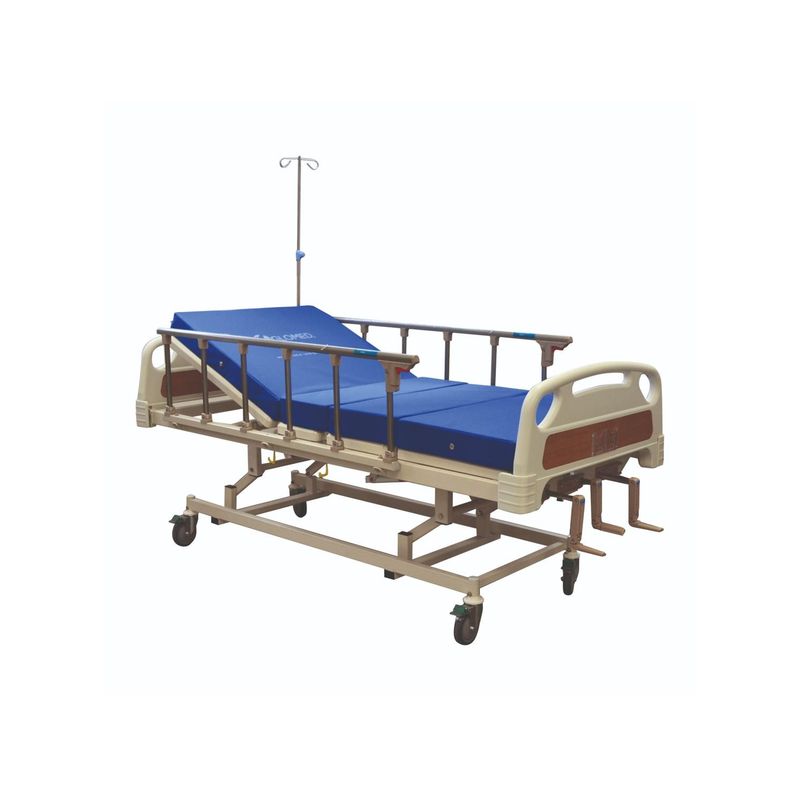 GLOMED - Cama Clínica Manual 3 Pos Plus + Colchón Impermeable 10cm GLOMED