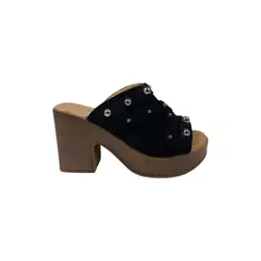 HERIEL - Sandalia Negra Plataforma Mujer.