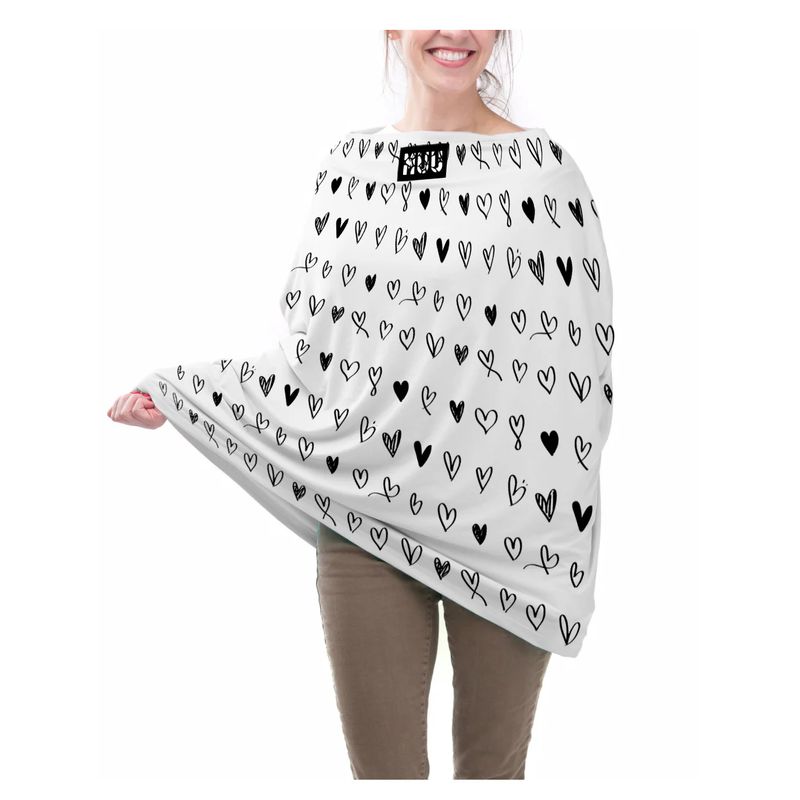 GENERICO - Cubre Coche Multiuso 5 en 1 BabyMuu Corazones Negros