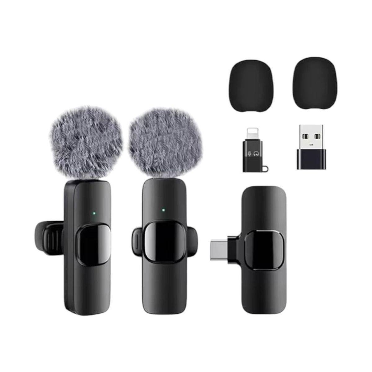 GENERICO - Pack 2 Und Mini Micrófono Solapa Inalámbrico Teléfono Iphone y Android