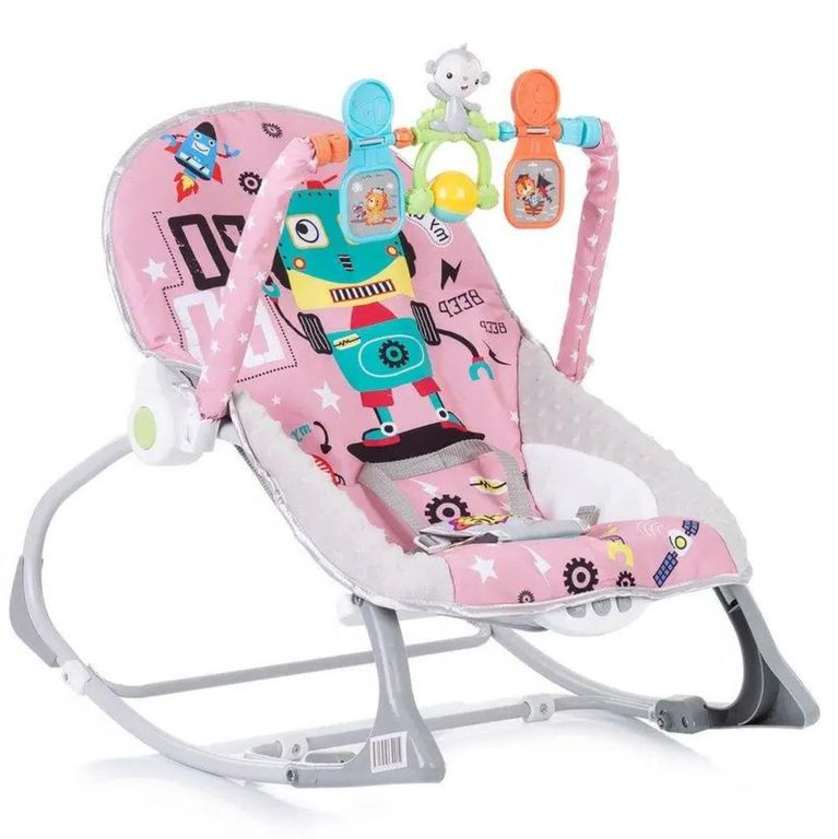 Silla Nido Mecedora Rocker Robot Rosado
