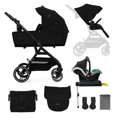 KINDERKRAFT - Coche Travel System Yoxi 4 en 1 Negro