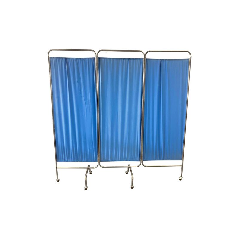 GLOMED - Biombo Separador 3 Cuerpos Inox-Azul GLOMED