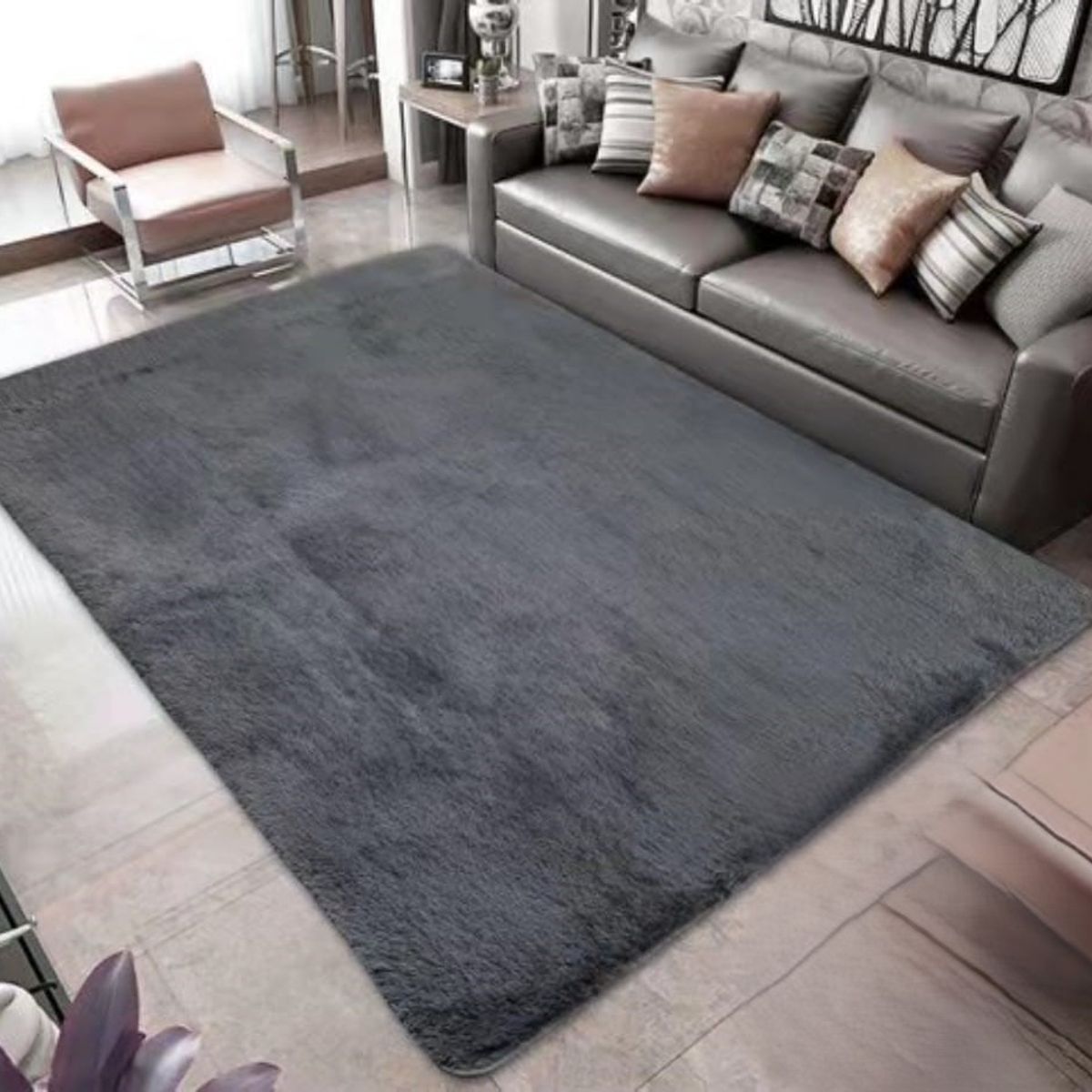 GENERICO - ALFOMBRAS PELO LARGO TIPO PELUCHE SUAVES PARA DECORACION DE HOGAR