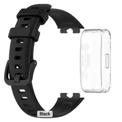GENERICO - Pack Correa+funda Compatible Smartwatch Huawei Fit 8-9-10 NEGRA
