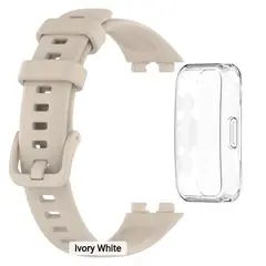 GENERICO - Pack Correa+funda Compatible Smartwatch Huawei Fit 8-9-10 MARFIL