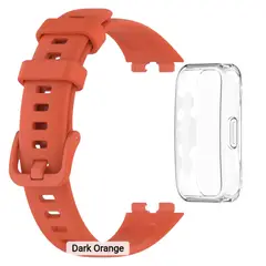GENERICO - Pack Correa+funda Compatible Smartwatch Huawei Fit 8-9-10 NARANJO