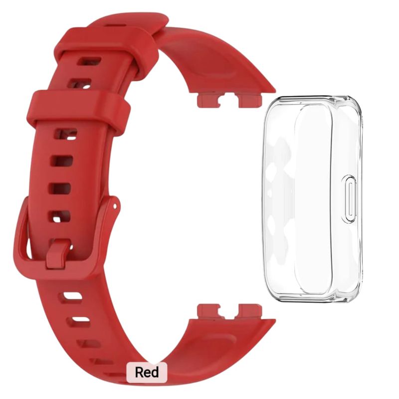 GENERICO - Pack Correa+funda Compatible Smartwatch Huawei Fit 8-9-10 ROJO