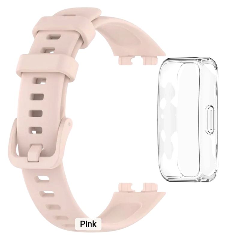 GENERICO - Pack Correa+funda Compatible Smartwatch Huawei Fit 8-9-10 ROSADO CLARO