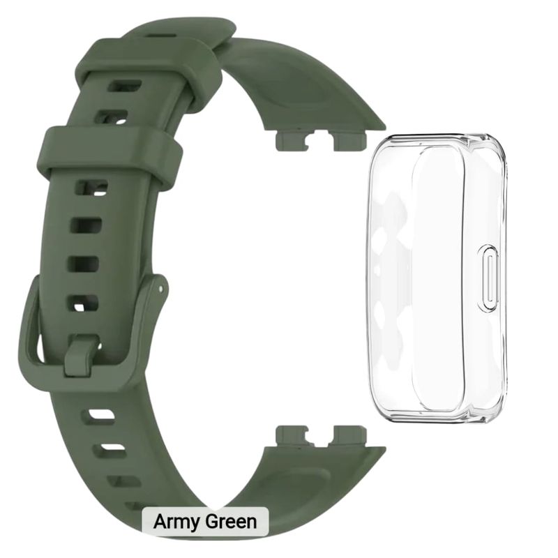 GENERICO - Pack Correa+funda  Smartwatch Huawei Fit 8-9-10 VERDE MILITAR