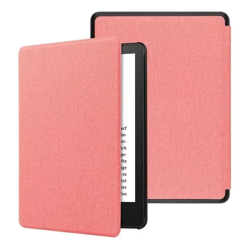 GENERICO - Funda Microfibra Rosa + Mica Kindle Paperwhite 2024 12va Gen 7pul
