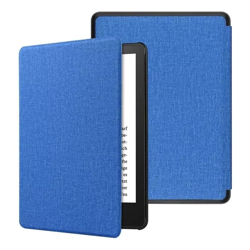 GENERICO - Funda Microfibra Azul + Mica Kindle Paperwhite 2024 12va Gen 7pul