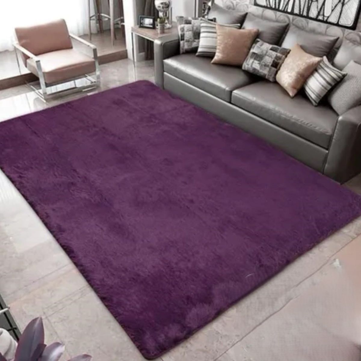 GENERICO - ALFOMBRAS PELO LARGO TIPO PELUCHE SUAVES PARA DECORACION DE HOGAR