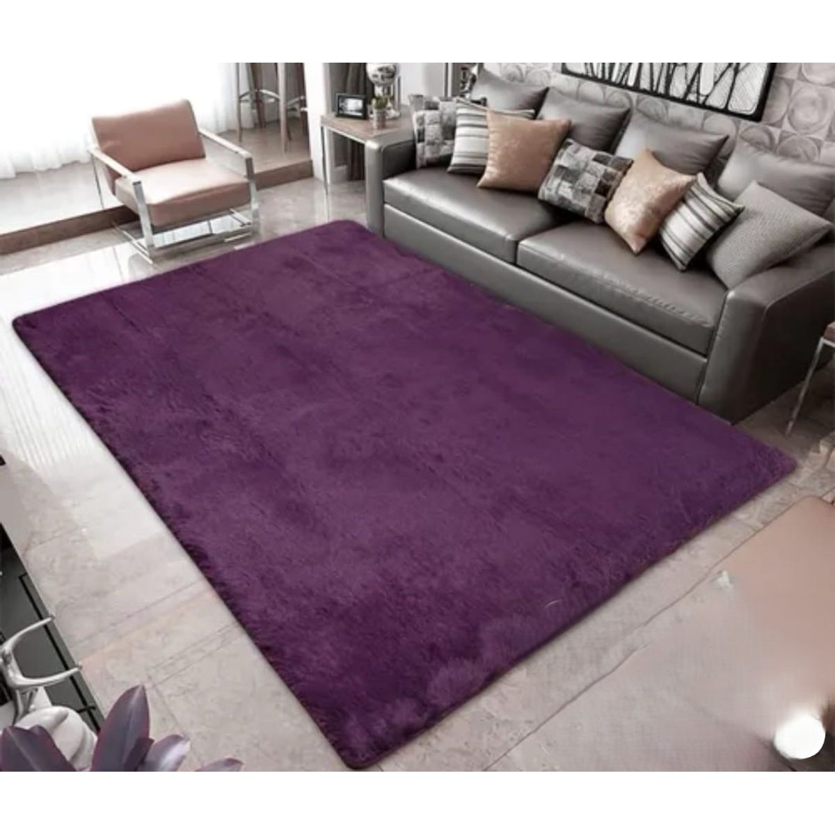 GENERICO - ALFOMBRAS PELO LARGO TIPO PELUCHE SUAVES PARA DECORACION DE HOGAR