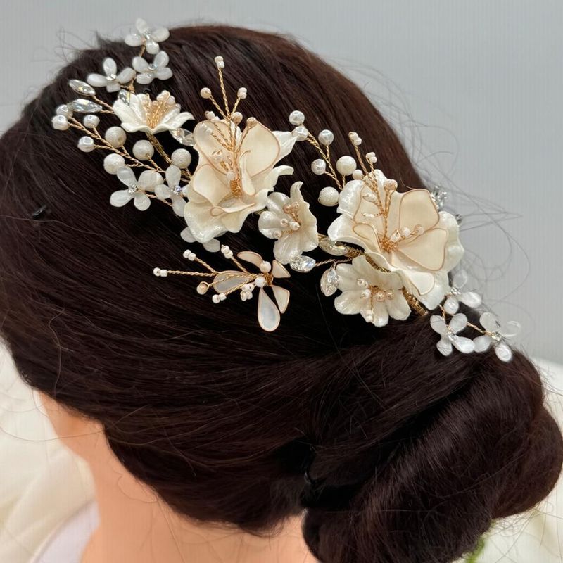 GENERICO - Tocado de Novia Flores Cristalizadas