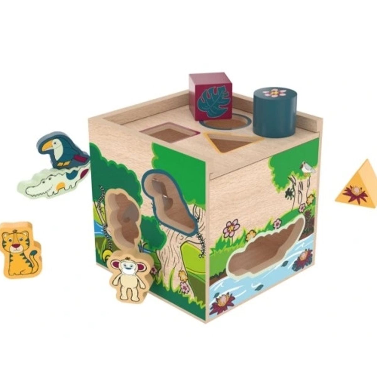 GENERICO - CUBO DE HABILIDADES de madera Safari