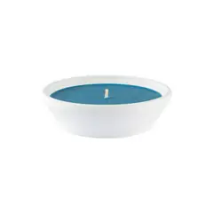GENERICO - Vela grande citronella AZUL repelente insectos en bowl de cerámico
