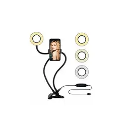 GENERICO - Aro luz LED flexible con soporte de celular para mesa