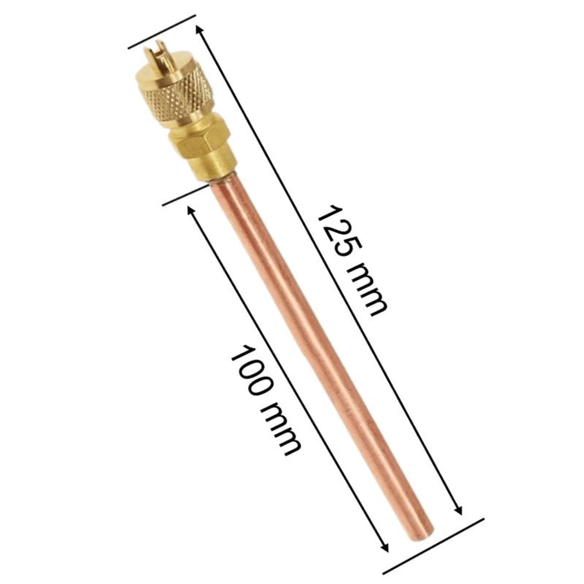 GENERICO - Válvula Gusanillo De Carga 14 x 100mm Cobre - 10u
