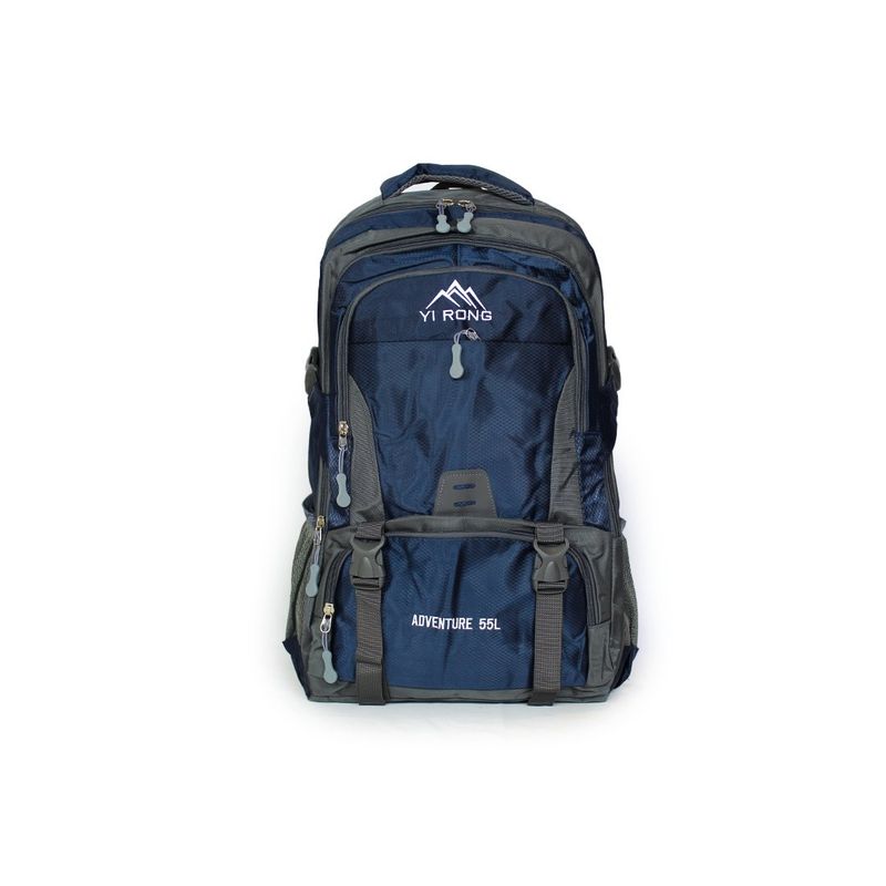 GENERICO - Mochila AZUL Trekking Camping 55 Litros Impermeable
