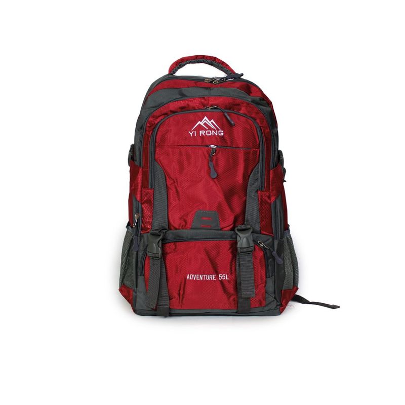 GENERICO - Mochila Rojo Trekking Camping 55 Litros Impermeable