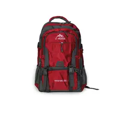 GENERICO - Mochila Rojo Trekking Camping 55 Litros Impermeable
