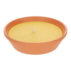 GENERICO - Vela grande citronella AMARILLA repelente insectos en bowl de cerámico